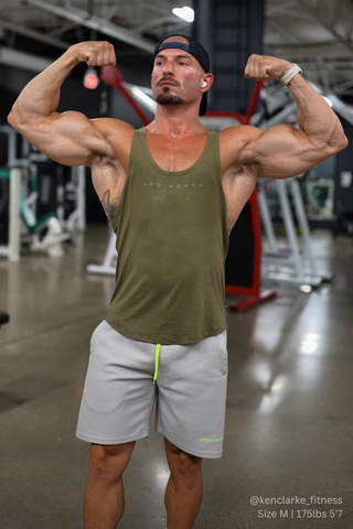 Classic Bodybuilding Racerback Stringer - Olive