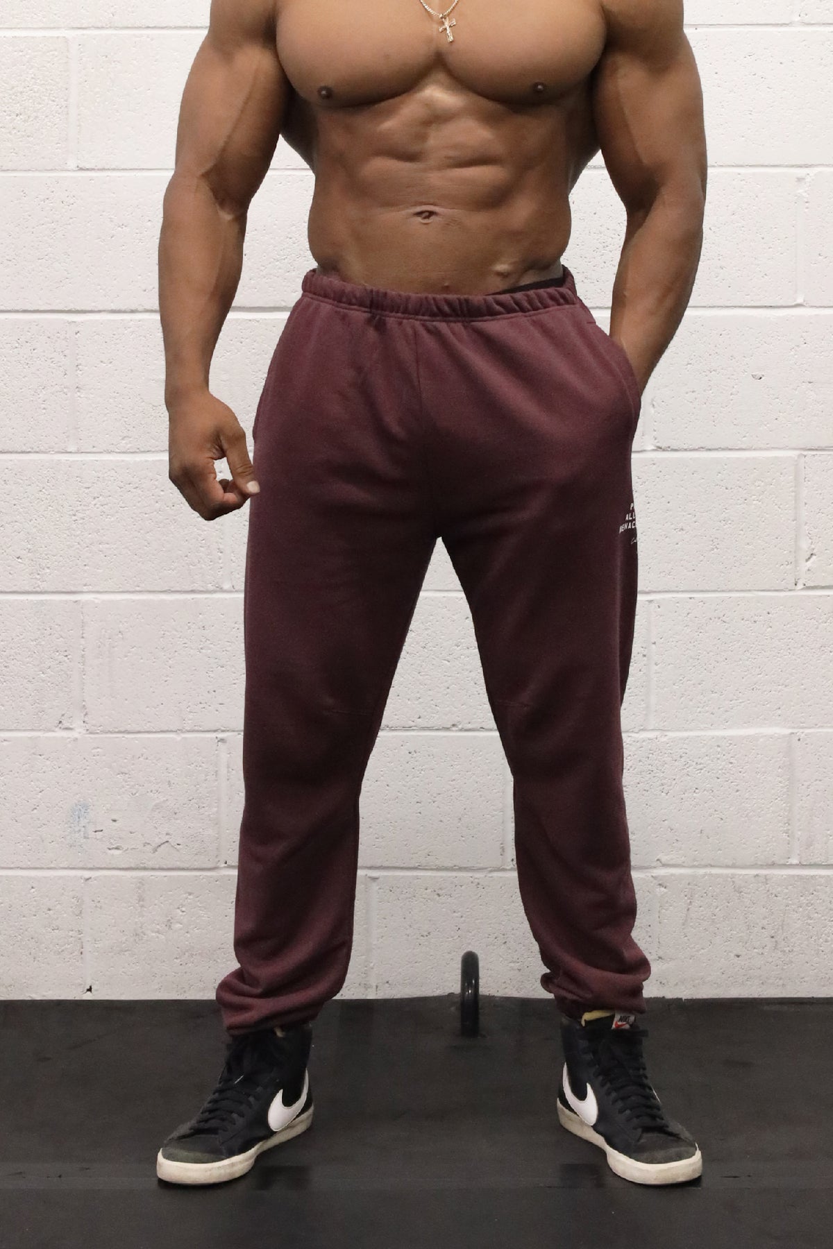 French Terry Athletic Joggers - Maroon