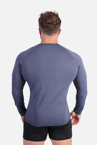 Agile Long Sleeve Activewear Training Tee - Steel Blue