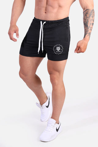 Agile Bodybuilding 4'' Shorts w Zipper Pockets - Tiger Black