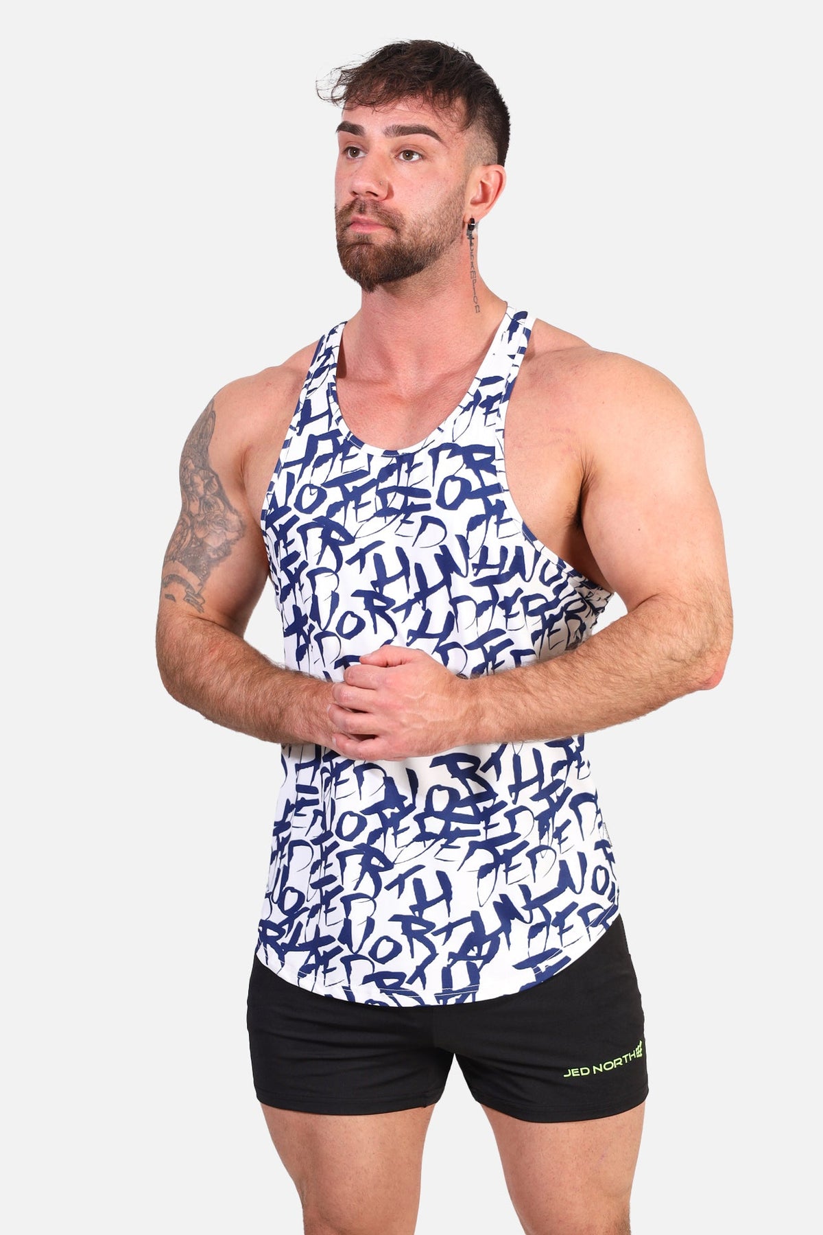 Graphic Muscle Stringer - White Graffiti