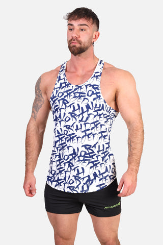 Graphic Muscle Stringer - White Graffiti