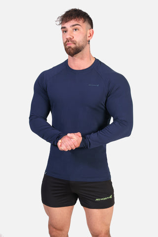 Titan Muscle-Fit Long Sleeve T-Shirt - Navy