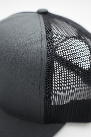 Snap Back Mesh Ball Cap - Charcoal Gray