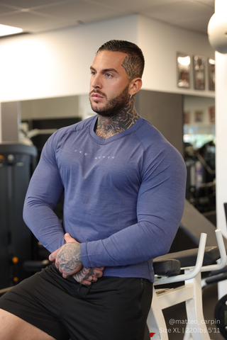 Agile Long Sleeve Activewear Training Tee - Steel Blue