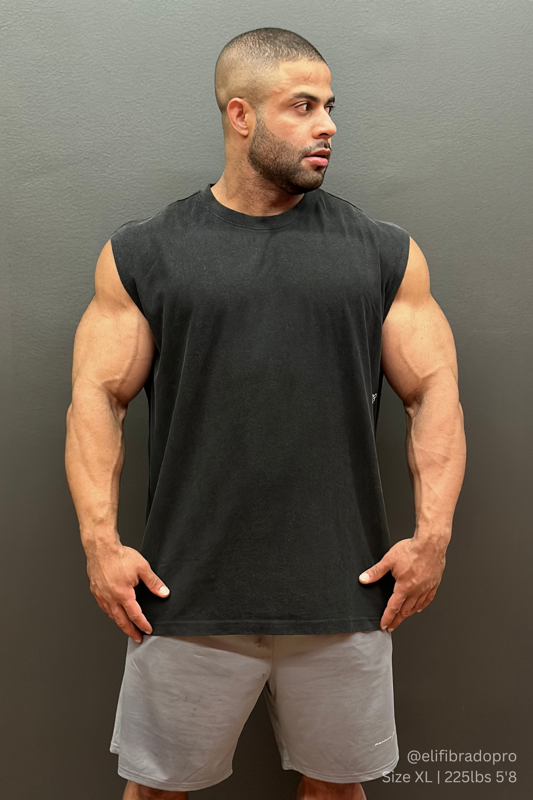 Retro Oversized Muscle Tee - Washed Black