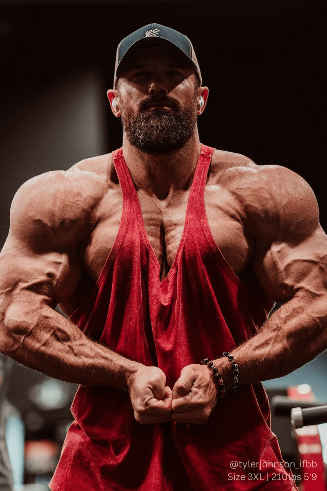 Retro Washed Bodybuilding Stringer - Crimson