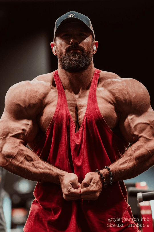 Retro Washed Bodybuilding Stringer - Crimson