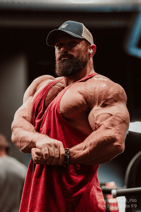 Retro Washed Bodybuilding Stringer - Crimson