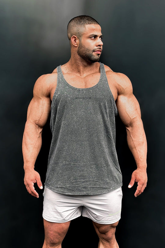 Classic Vintage Washed Racerback Stringer - Heather Gray