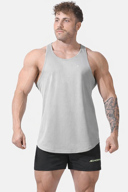 Fast-Dry Bodybuilding Workout Stringer - Silver
