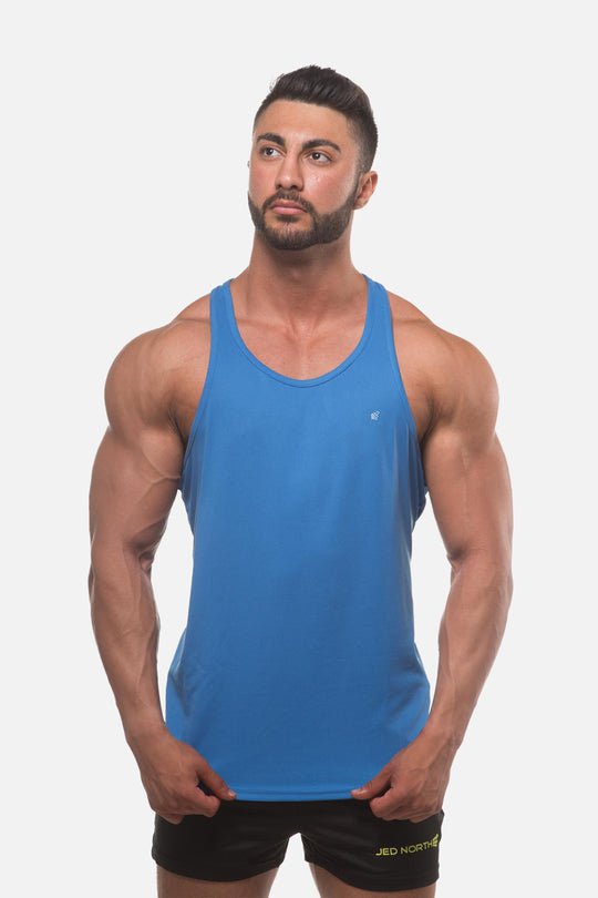Fast-Dry Bodybuilding Workout Stringer - Electric Blue