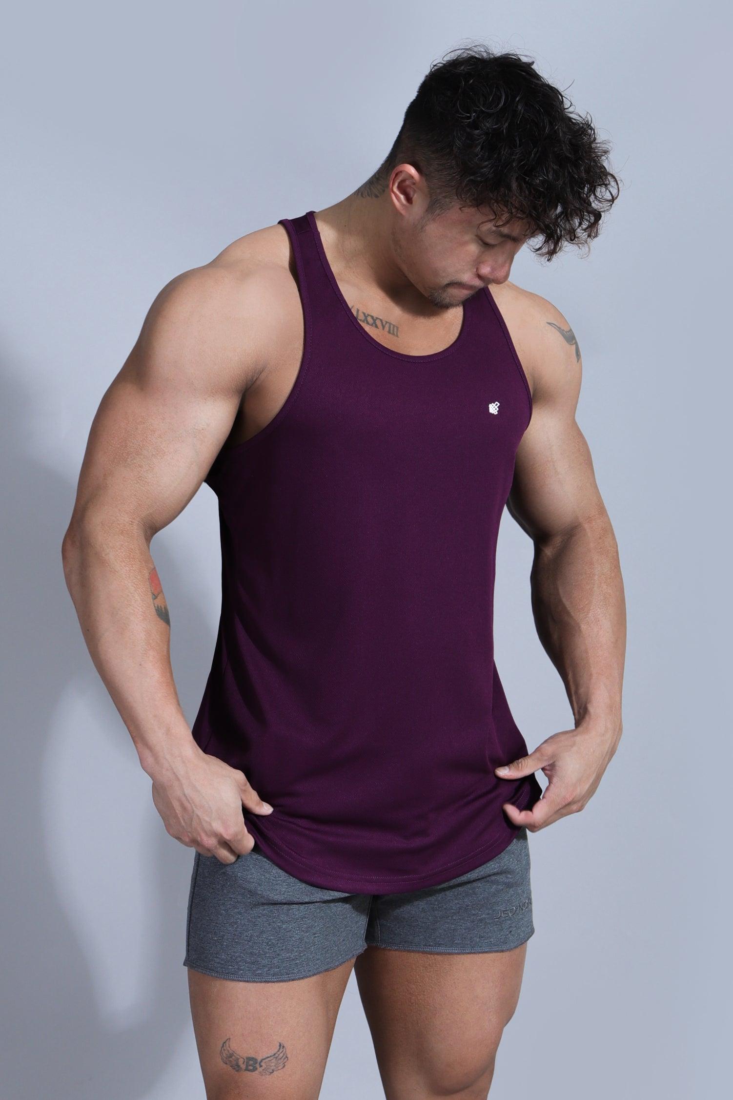 Fast-Dry Bodybuilding Workout Stringer - Dark Purple - Jed North Canada