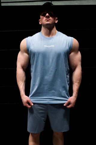 Sleeveless Muscle Tee - Light Blue