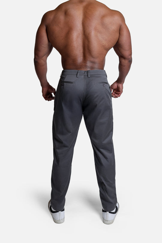 Men's Fitted Chino Pants - Dark Gray