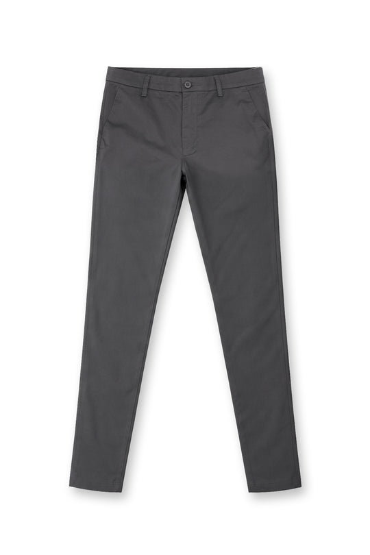 Men's Fitted Chino Pants - Dark Gray