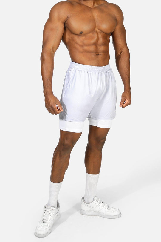 Men's 2-In-1 7" Gym Shorts - Supernova Silver