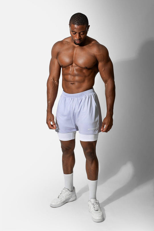 Men's 2-In-1 7" Gym Shorts - Supernova Silver