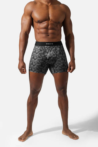 Men's Full Mesh Boxer Briefs 2 Pack - Black and Black Camo - Jed North Canada