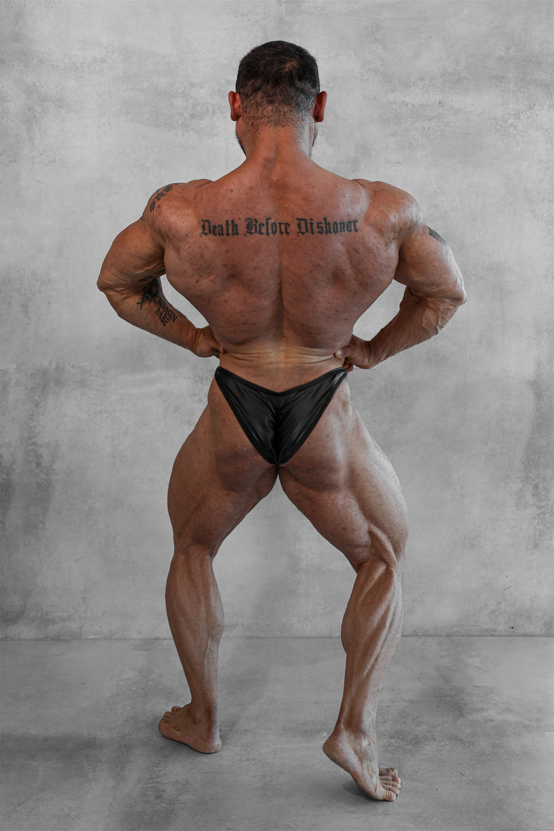 Men's Bodybuilding Posing Trunks - Matte Black