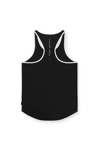 Fast-Dry Bodybuilding Workout Stringer - Black with White