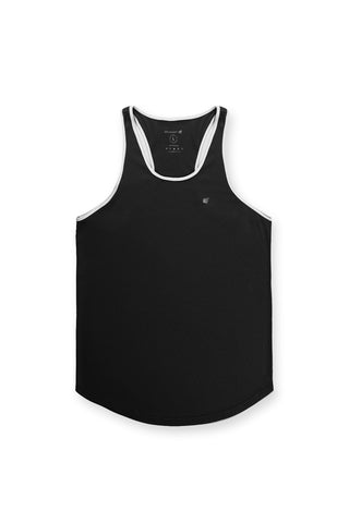 Fast-Dry Bodybuilding Workout Stringer - Black with White