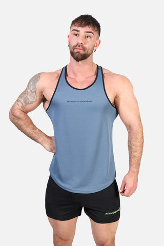 Fast-Dry Bodybuilding Workout Stringer - Gray with Black