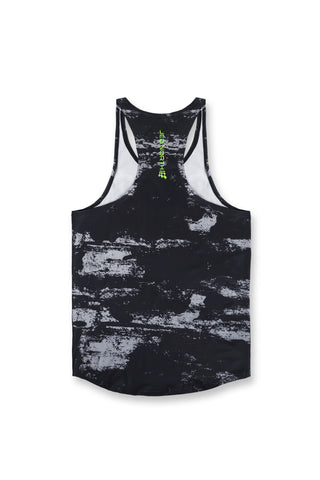 Graphic Muscle Stringer - Silver Brush Strokes