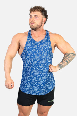 Graphic Muscle Stringer - Navy Paisley