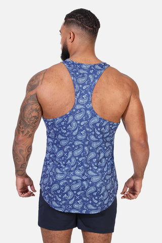 Graphic Muscle Stringer - Navy Paisley