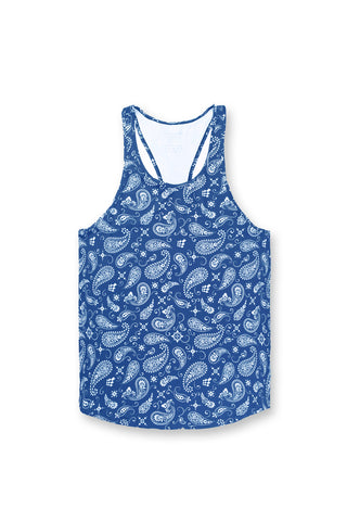 Graphic Muscle Stringer - Navy Paisley