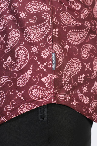 Graphic Muscle Stringer - Maroon Paisley