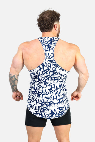 Graphic Muscle Stringer - White Graffiti