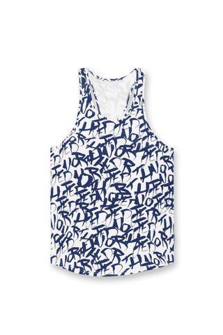 Graphic Muscle Stringer - White Graffiti