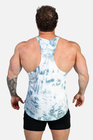 Classic Bodybuilding Racerback Stringer - Gray Tie Dye