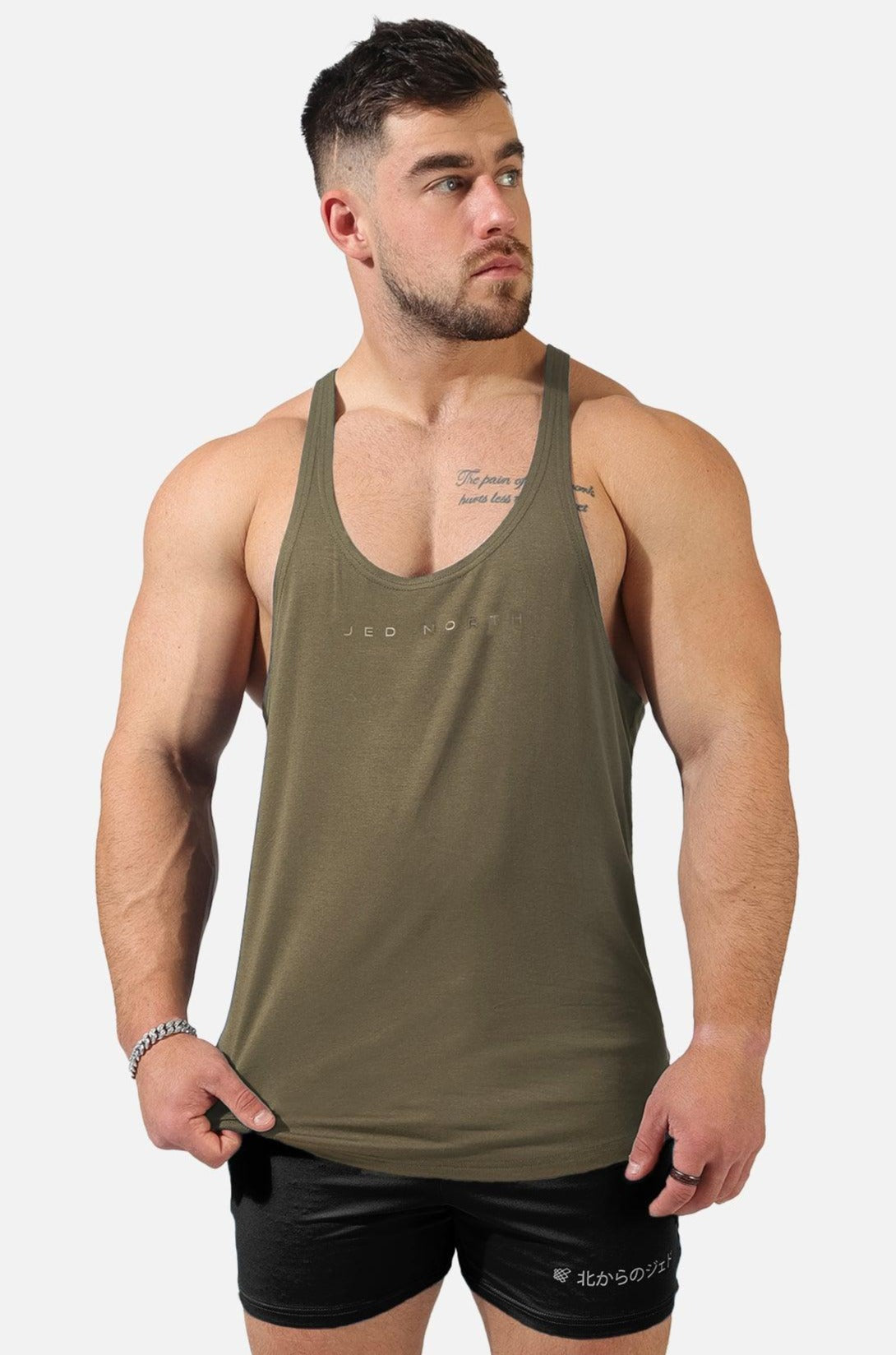 Classic Bodybuilding Racerback Stringer - Olive - Jed North Canada