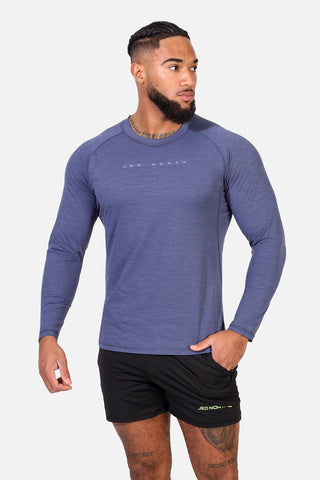 Agile Long Sleeve Activewear Training Tee - Steel Blue