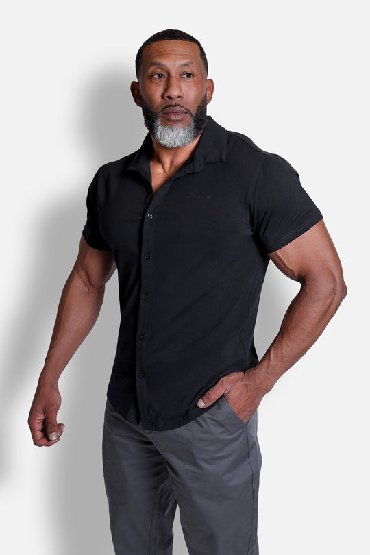 Flex Premium Stretch Button-Up Shirt - Onyx Black