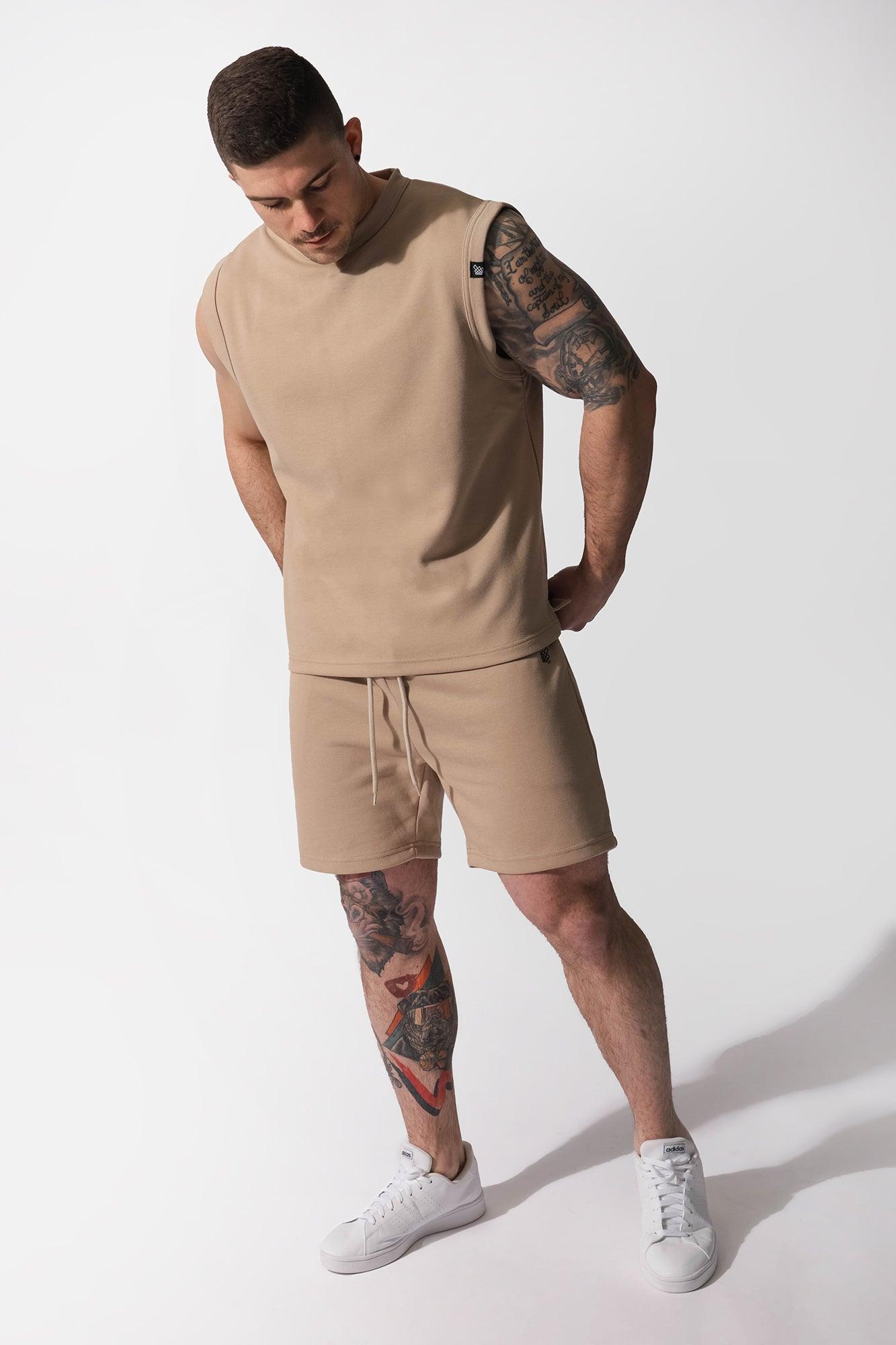 Amplify Casual Muscle Tee - Khaki - Jed North Canada