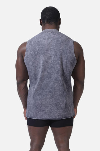 Raw Hem Vintage Washed Muscle Tee - Stone - Jed North Canada