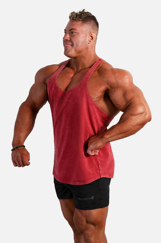 Classic Vintage Washed Racerback Stringer - Crimson