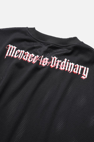 Retro Oversized Mesh T-Shirt - Black