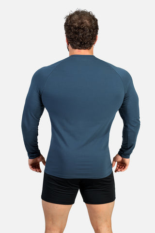 Titan Muscle-Fit Long Sleeve T-Shirt - Steel Blue