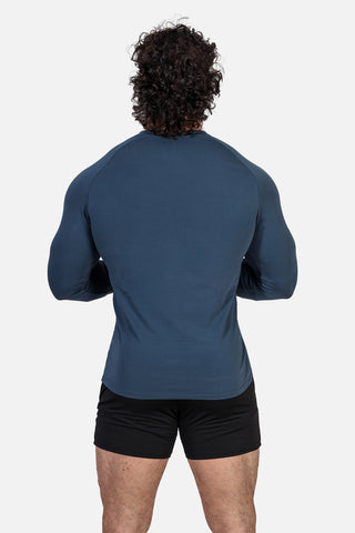 Titan Muscle-Fit Long Sleeve T-Shirt - Steel Blue