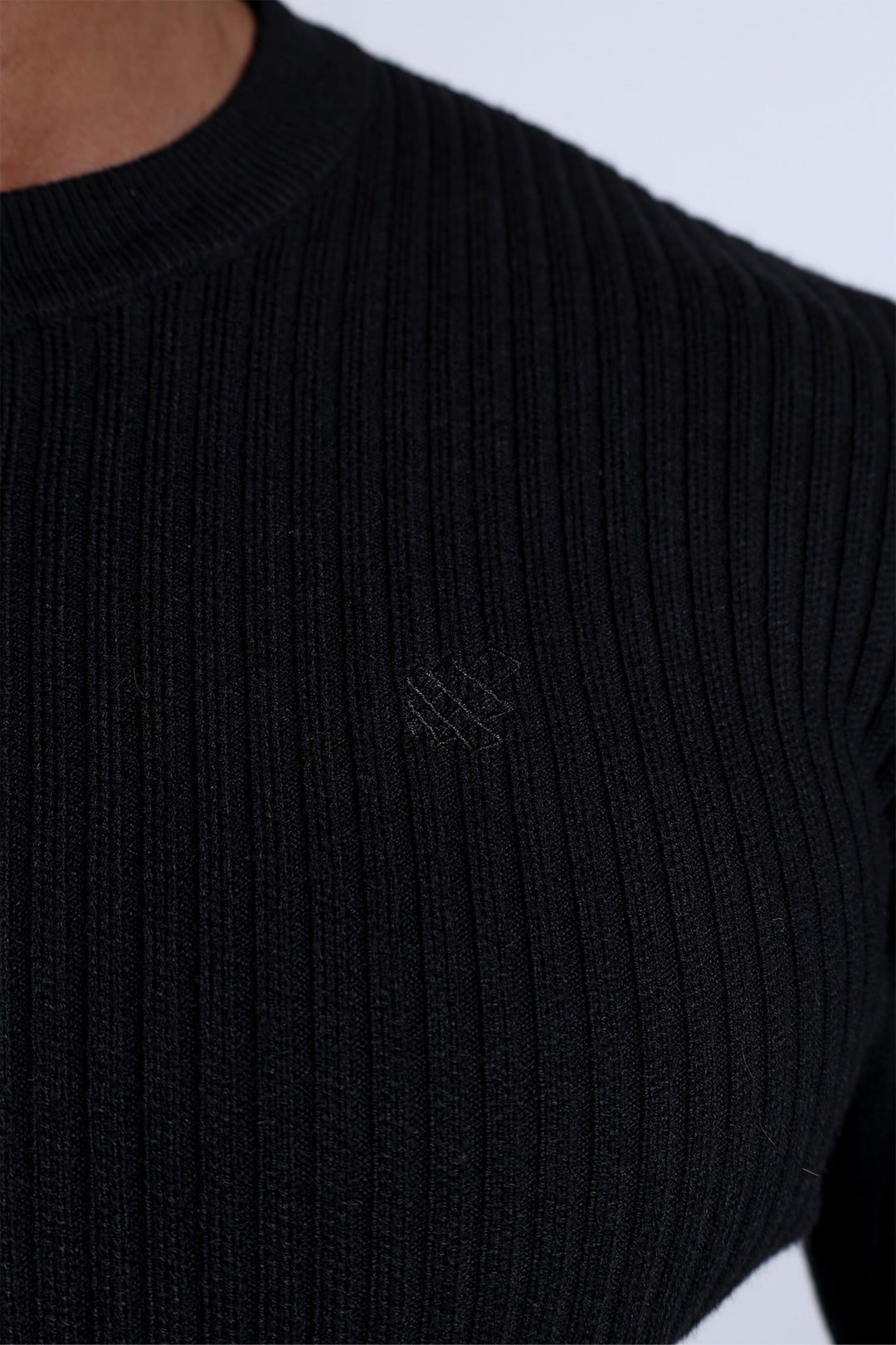 Classic Henley Sweater  - Black