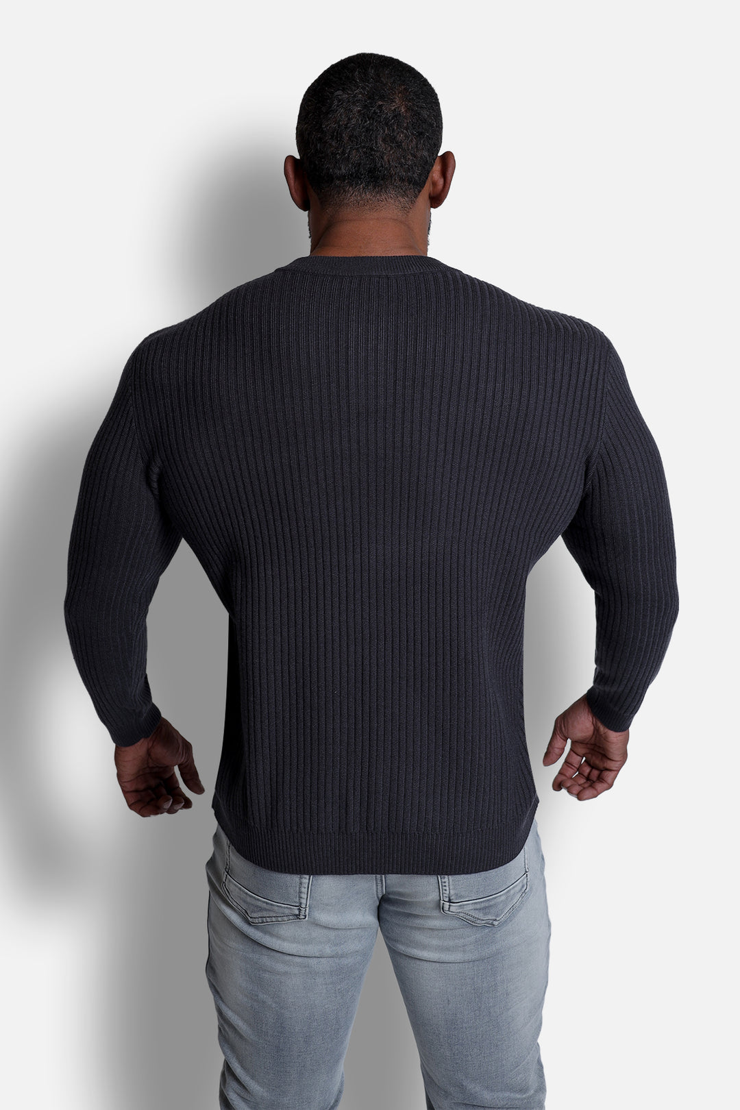 Classic Henley Sweater  - Dark Gray