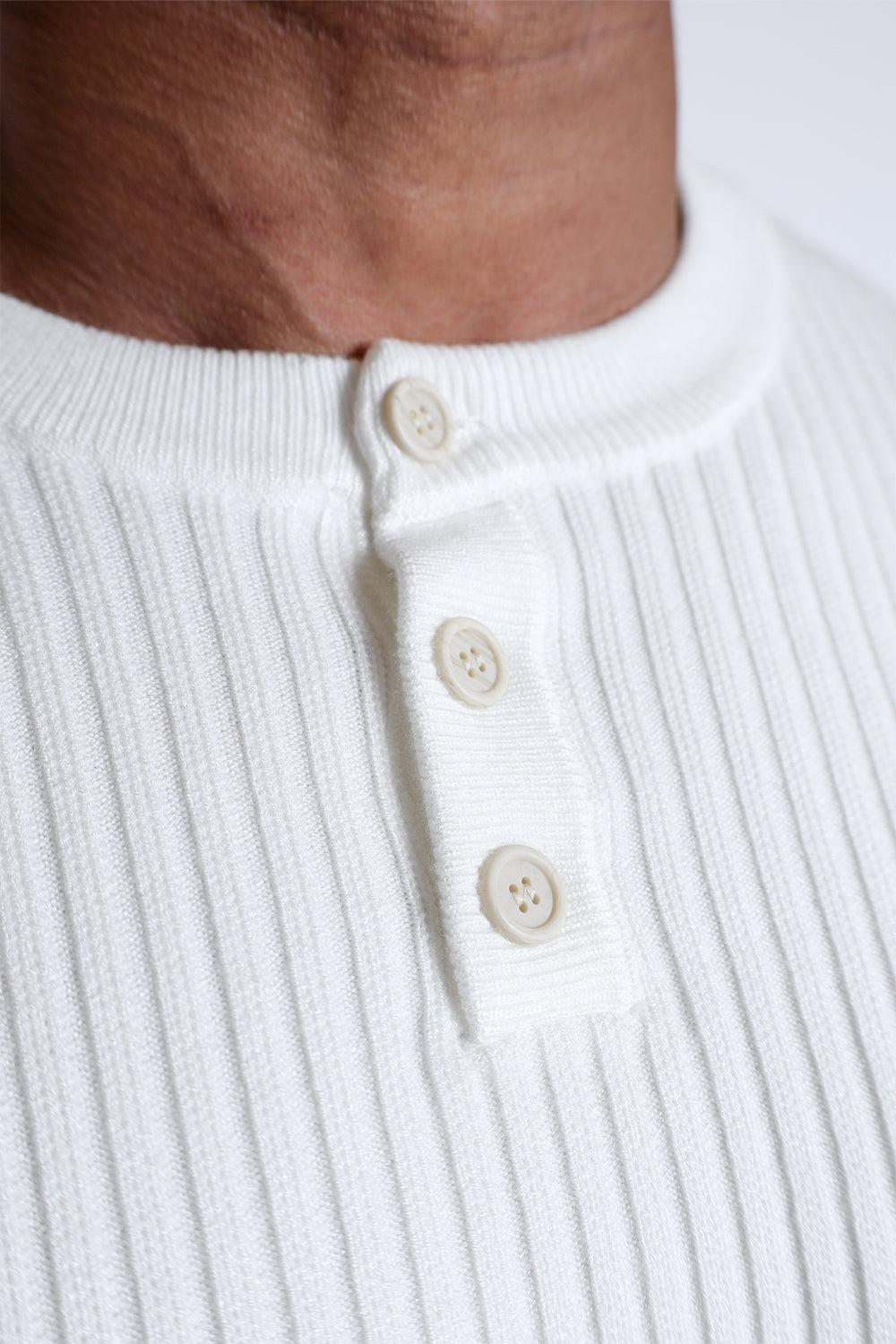 Classic Henley Sweater - Cream