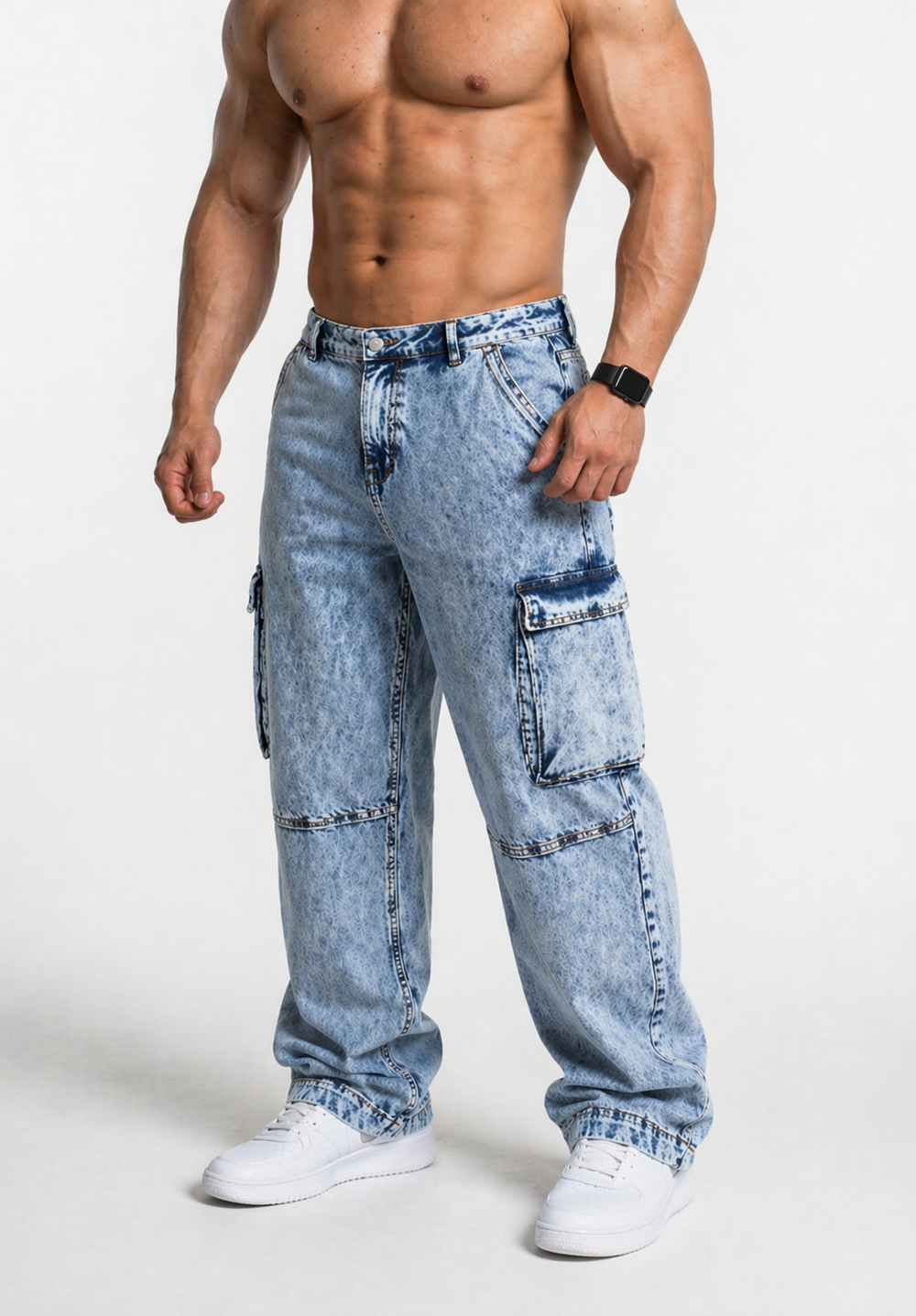 Men's Vintage Loose-Fit Jeans - Washed Navy