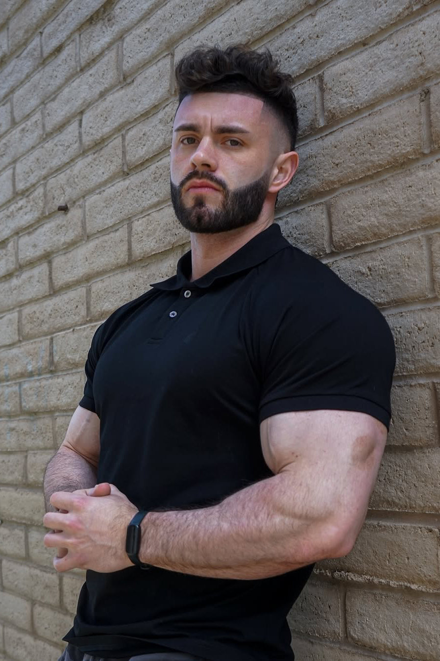 Muscle Fit All-Day Polo T-Shirt - Onyx Black