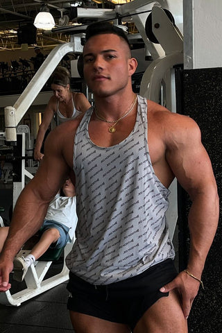 Graphic Muscle Stringer - Gray JN Logo